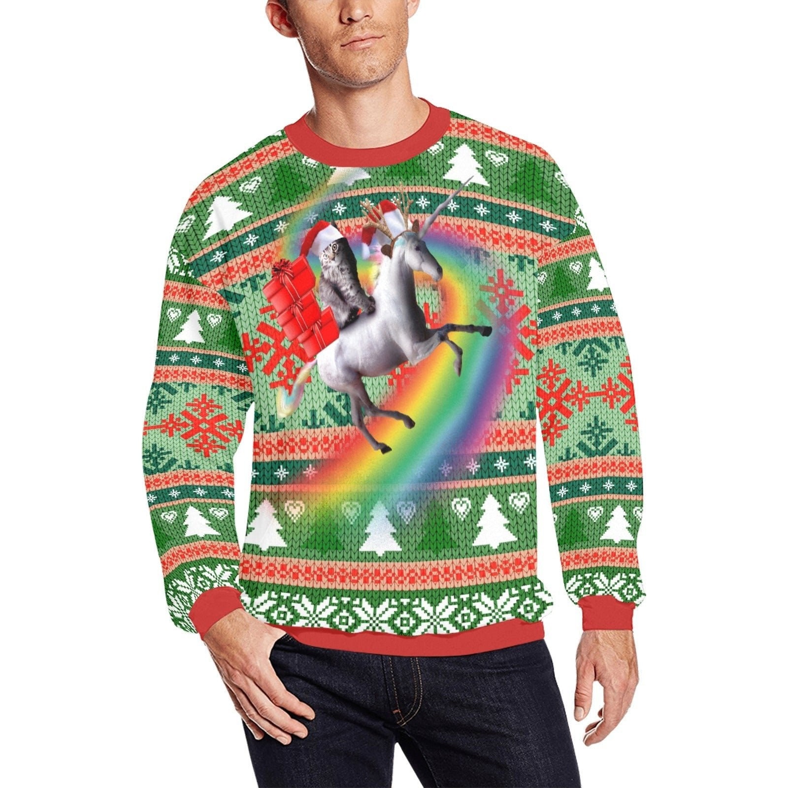 Pink unicorn shop christmas sweater
