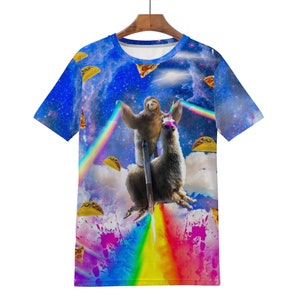 Rainbow Sloth Llama in Space Shirt | AOP 3D Tee Shirts