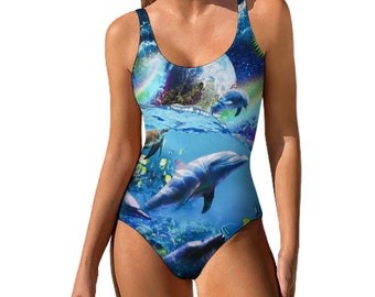 Space Dolphin One Piece Swimsuit