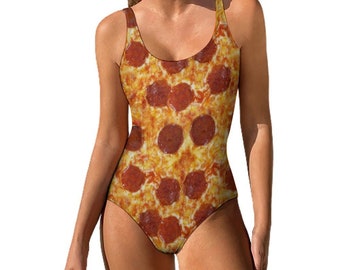 Maillot de bain une pièce pizza au pepperoni