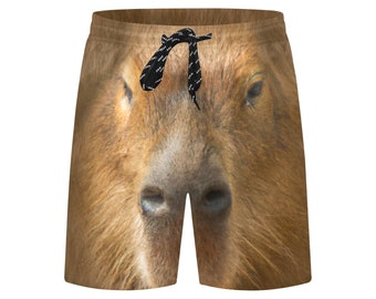 Capybara Face Swim Trunks | Men's Swimming Beach Shorts