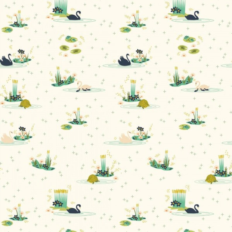 Cream Frog Pad Olive Mint Sage Green Lily Leaf Pond Boho Baby Girl Eco Crib Cot or Bassinet Organic Fitted Sheet Birch Swan Lake