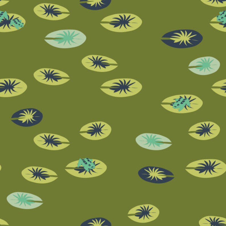 Cream Frog Pad Olive Mint Sage Green Lily Leaf Pond Boho Baby Girl Eco Crib Cot or Bassinet Organic Fitted Sheet Birch Swan Lake