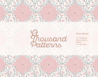 VOILE BLUSH Patrón Floral Pastel Quatrefoil PNG | Estilo Grandmillennial Cottagecore Rosa | Papel Digital