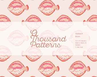 Turbot Dots | Patrón divertido de Rodaballos | Textiles y Decoración de Playa | Papel Digital