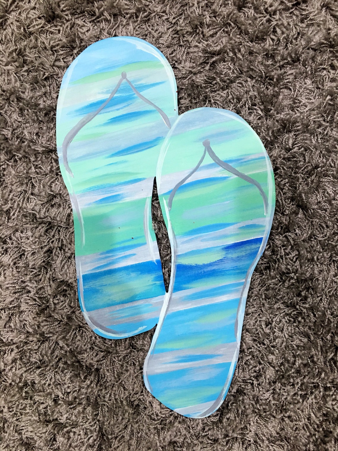 Flip flops hand painted wood cut out | Etsy