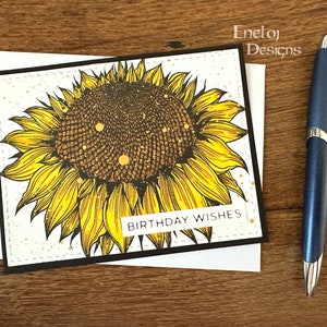 Sunflower Birthday Card / Sunflower Friend Card / Flower Card / Greeting Card / Blank Card / Flower Stationery