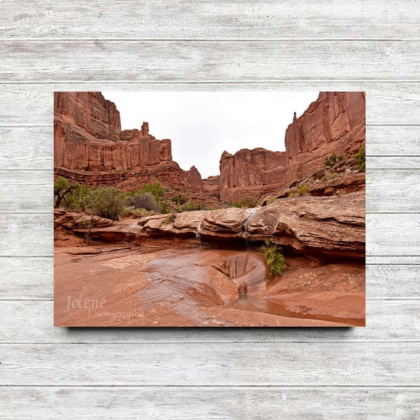 Park Avenue Trail Travel Photo / Moab Utah Arches National Park / Blank Greeting Card