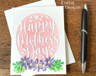 Happy Mother's Day Card / Flowers For Mom / Handmade Greeting Card / Blank Note Card  / Mom's Day Stationery