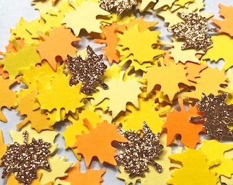 Maple Leaf confetti / herfst bruiloft glitter / handgemaakte herfstbladeren / Thanksgiving schittering tafelstrooisel
