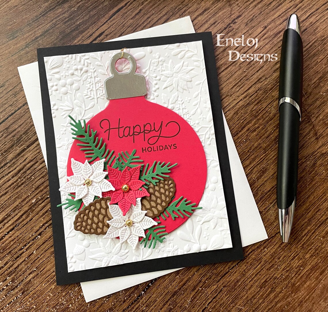 Christmas Ornament Card / Christmas Card / Die Cut Holiday Etsy