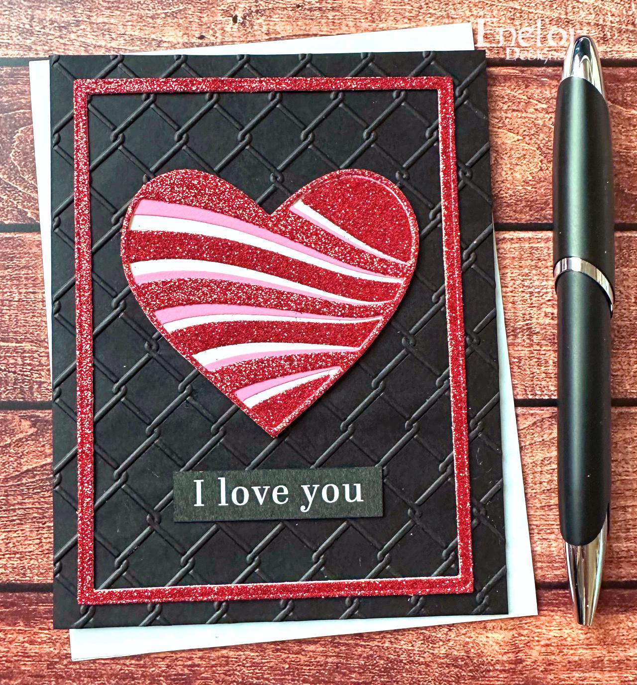 Valentine's Day Heart Card, Handmade Die Cut I Love You Card, Blank ...