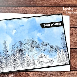 Masculine Card / Camping Cards for Men / Handmade Card / Blank Greeting Card / Dad Card / Men&#39;s Gift Wrapping