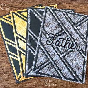 Masculine Birthday Card / Cards for Men / Handmade Woodgrain Card / Blank Greeting Card / Dad Card / Men&#39;s Gift Wrapping