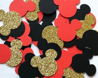 Mickey Mouse Inspired Glitter Confetti / Mouse Ears Birthday Party Decor / Gift Wrapping