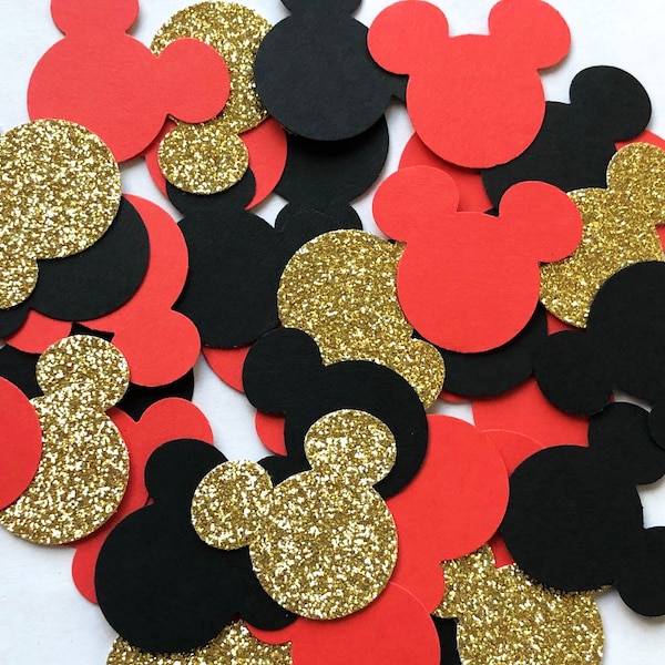 Mickey Mouse Inspired Glitter Confetti / Mouse Ears Birthday Party Decor / Gift Wrapping