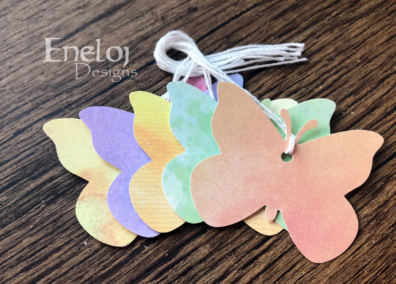 Butterfly Watercolor Gift Tags With String, Handmade Wedding Favor or ...