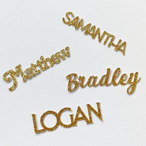 Personalized Name Glitter Confetti / Handmade Die Cut Birthday Decor / Graduation Table Scatter / Baby Shower Confetti