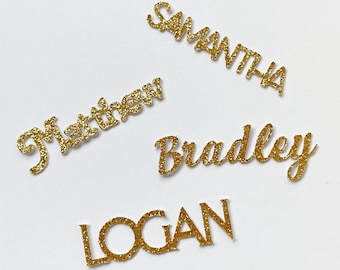 Personalized Name Glitter Confetti / Handmade Die Cut Birthday Decor / Graduation Table Scatter / Baby Shower Confetti
