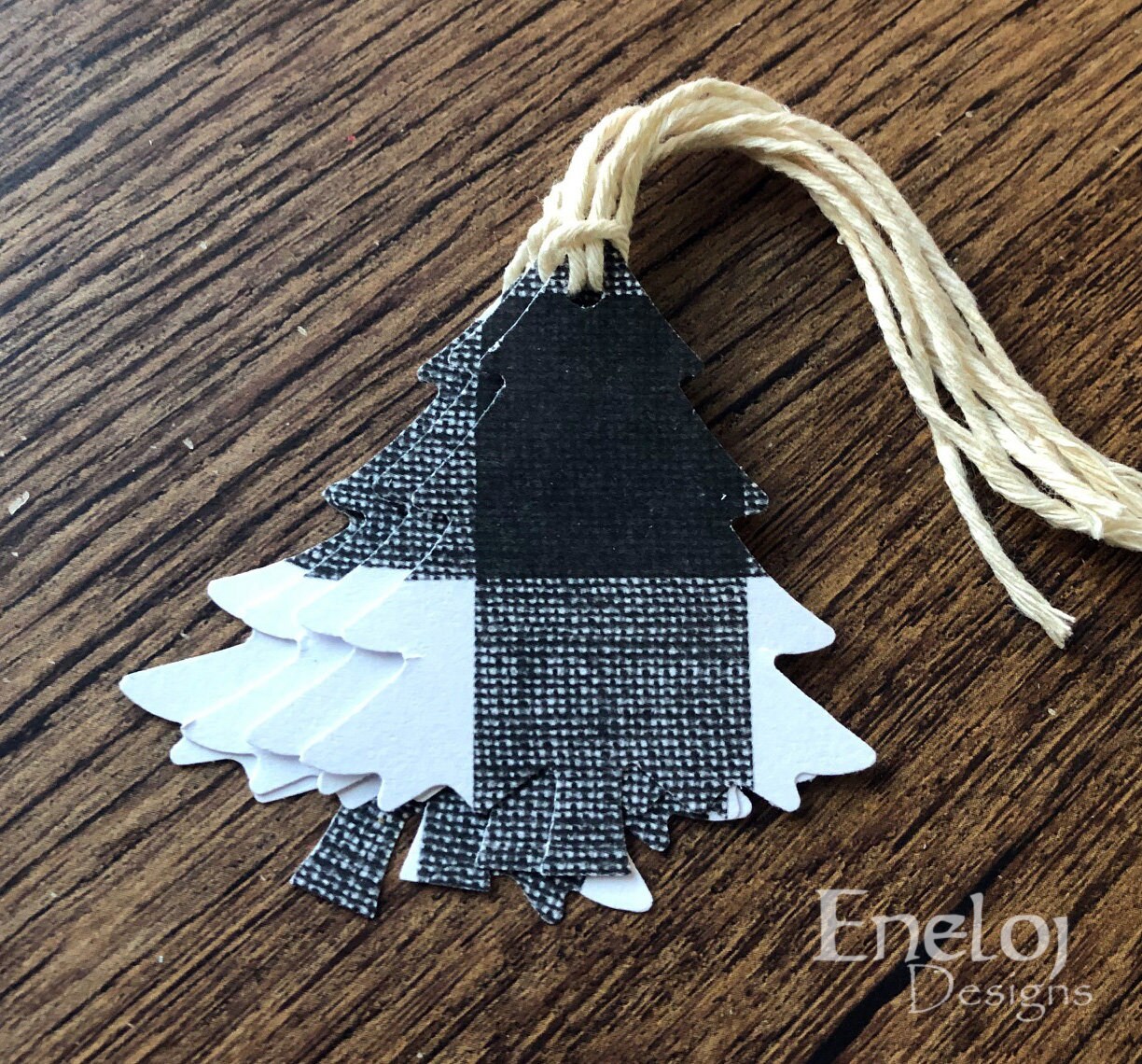 Christmas Tree Plaid Gift Tags / Handmade Die Cut Holiday Gift Etsy