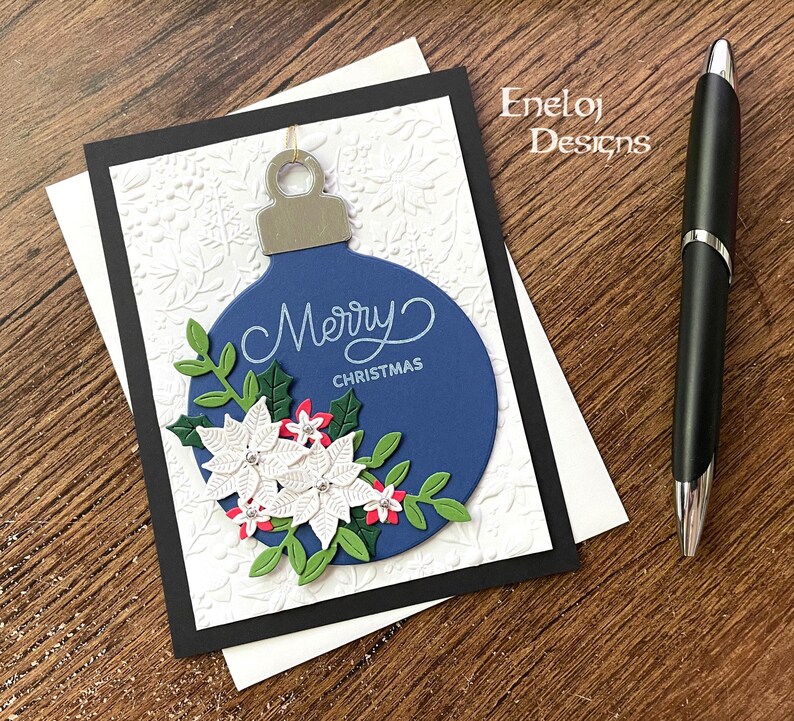 Christmas Ornament Card / Christmas Card / Die Cut Holiday Etsy