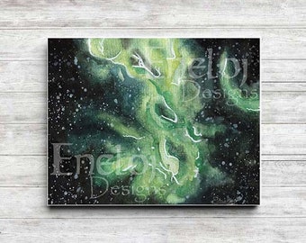Nebula Watercolor Painting / Original Watercolor Painting / Outer Space Wall Art & Home Decor