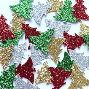 Christmas Tree Confetti / Glitter Christmas Confetti / Winter Wedding Table Decor