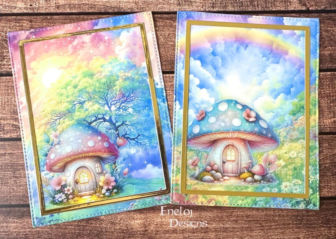 Fairy House Card / Woodland Fairy Card / Gnome House Card / Rainbow ...