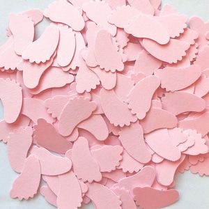 Tiny Girl Baby Feet / Baby Shower Confetti / Handmade Gender Reveal / Birthday Table Scatter