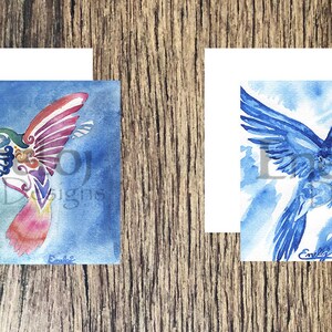 Watercolor Hummingbird Card / Card Assortment / Original Painting / Handmade Blank Greeting Cards