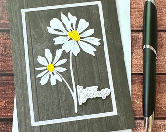 Tarjeta Cosmos / Tarjeta de la Amistad / Tarjeta de Flores / Tarjeta "Simplemente Porque" / Tarjeta de Amistad / Papelería de Cumpleaños