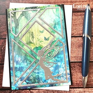 Fairy Birthday Card, Handmade Fantasy Card, Woodland Party, Blank Whimsical Stationery