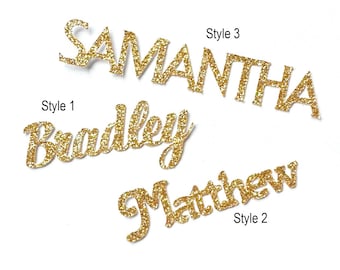 Personalized Name Glitter Confetti, Handmade Die Cut Birthday or Graduation Table Scatter, Baby Shower Confetti