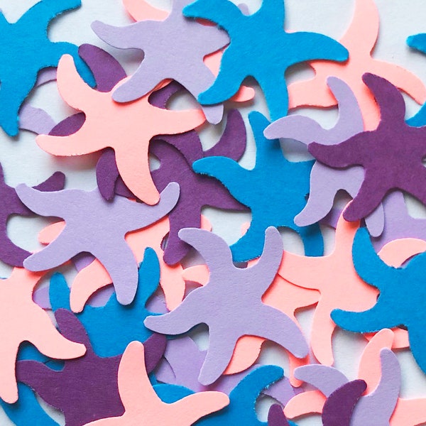 Starfish Wedding Confetti / Under the Sea Birthday / Teal, Purple & Coral Party Table Scatter