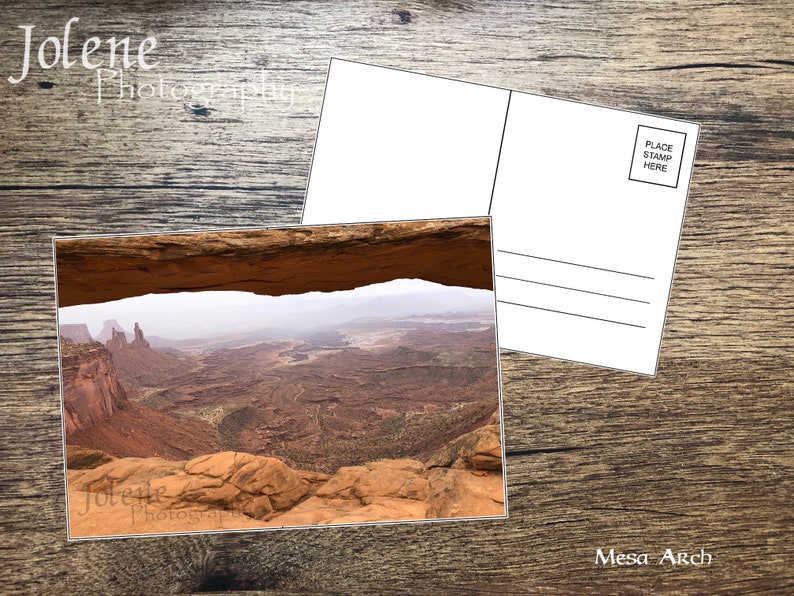 Travel Photo Postcards / Moab Utah Post Cards / Photo Stationery / Party Invitations Mesa Arch