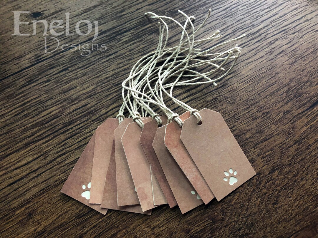Paw Print Gift Tags / Pet Themed Gift Tags With String / Paw - Etsy