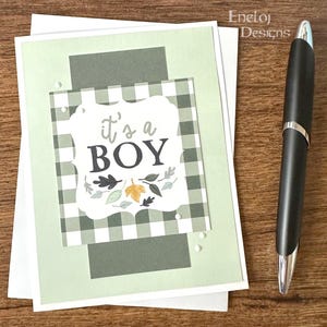 Baby Shower Card / New Baby Card / Welcome Baby Card / It’s a Boy Greeting Card / Blank Card / Baby Stationery