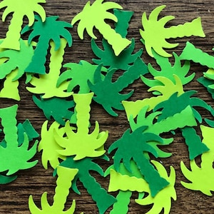 Palm Tree Birthday Confetti / Tropical Wedding Decor / Handmade Die Cut Table Scatter