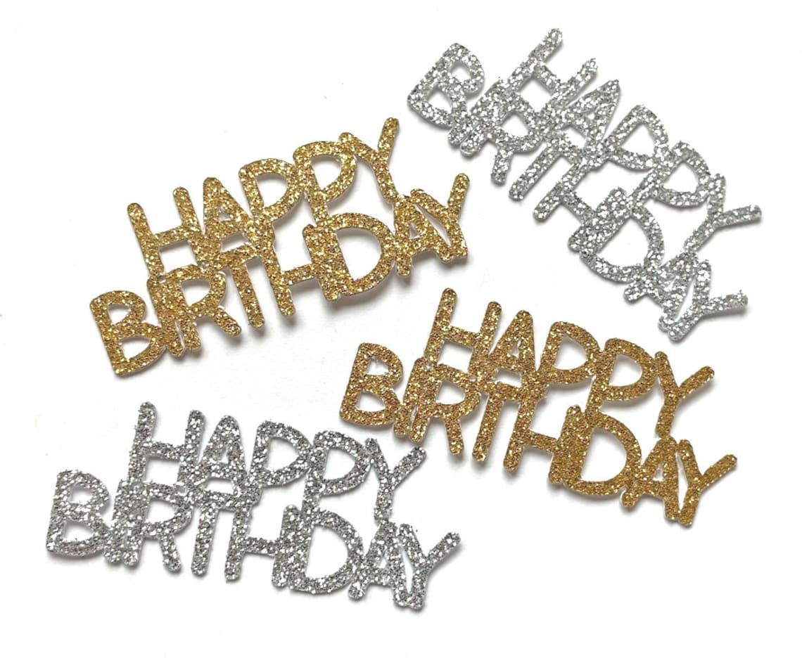 Happy Birthday Confetti, Handmade Glitter Birthday Confetti Table ...