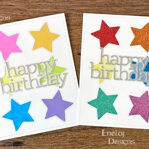 Happy Birthday Card / Celebrate Card / Party Stars Card / Blank Birthday Card / Birthday Stationery