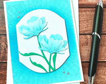 Wedding Card / Birthday Card / Handmade Greeting Card / Blank Note Card  / Wedding Stationery / Flower Card