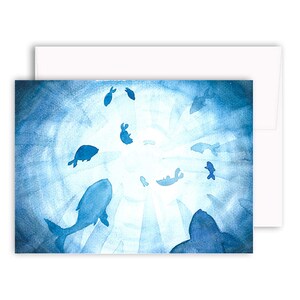 Fish Watercolor Card / Original Painting / Note Cards / Stationery / Handmade Birthday Card