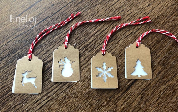 100 Snow Scene Christmas Gift Tags, Rustic Gift Labels With String, Festive  Gift Tags, Gift Tag Sheets, Gift Wrapping Tags 