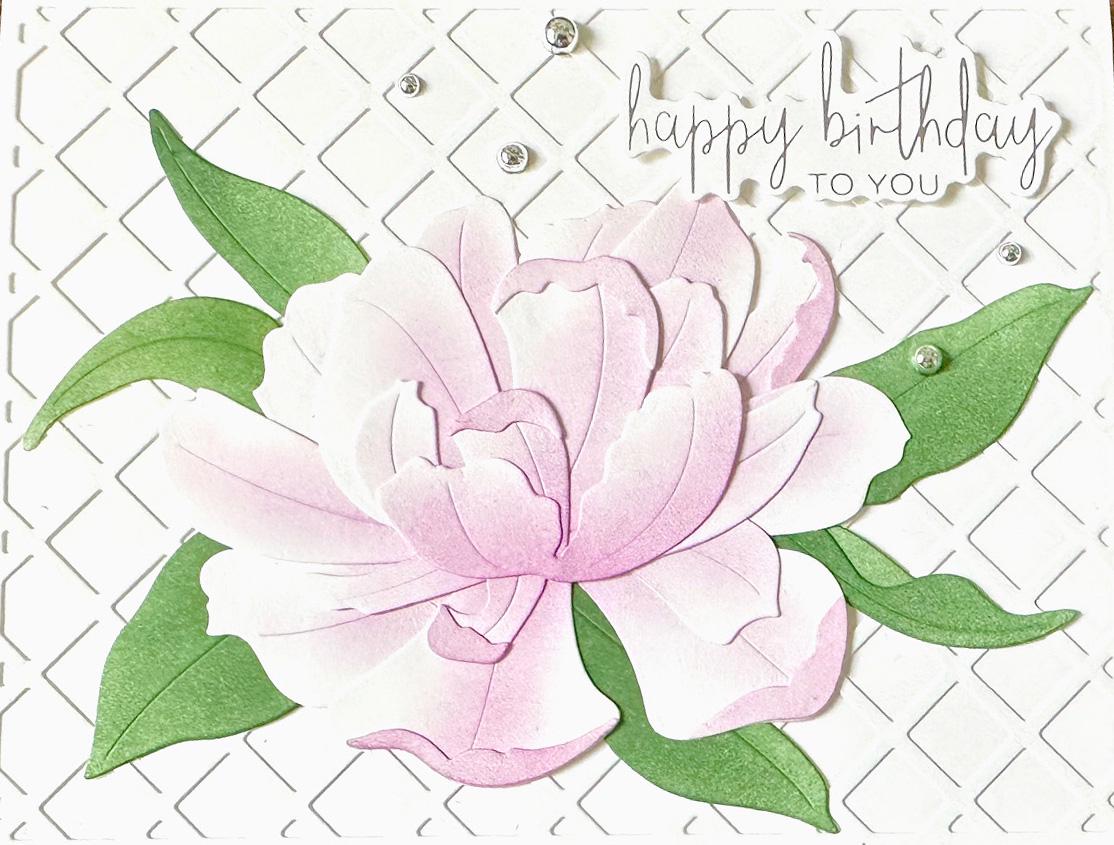 Birthday Card, Handmade Peony Card With Foil Sentiment, Blank Inside - Etsy