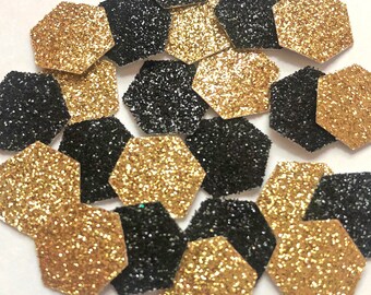 Hexagon Confetti / Glitter Honeycomb Confetti / Mommy to Be Baby Shower Decor / Dessert Cake Table