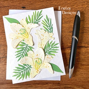 Wedding Card / Lily Birthday Card / Sympathy Card / Handmade Greeting Card / Blank Note Card  / Wedding Stationery / Flower Card