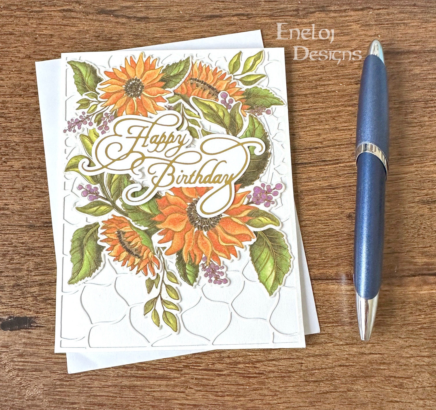 Happy Birthday Card / Handmade Sunflower Card / Birthday Wishes / Blank ...