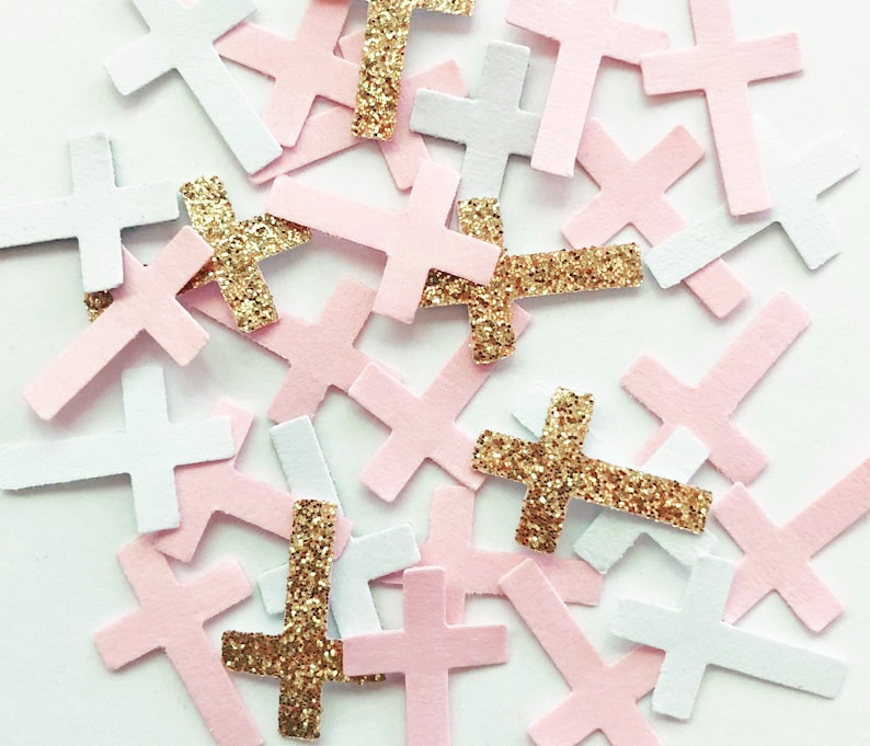 Girl Baptismal Crosses Confetti / Little Girl Christening / Etsy