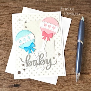 Baby Shower Card / Baby Rattle Card / Welcome Baby Card / New Baby Greeting Card / Blank Card / Baby Stationery