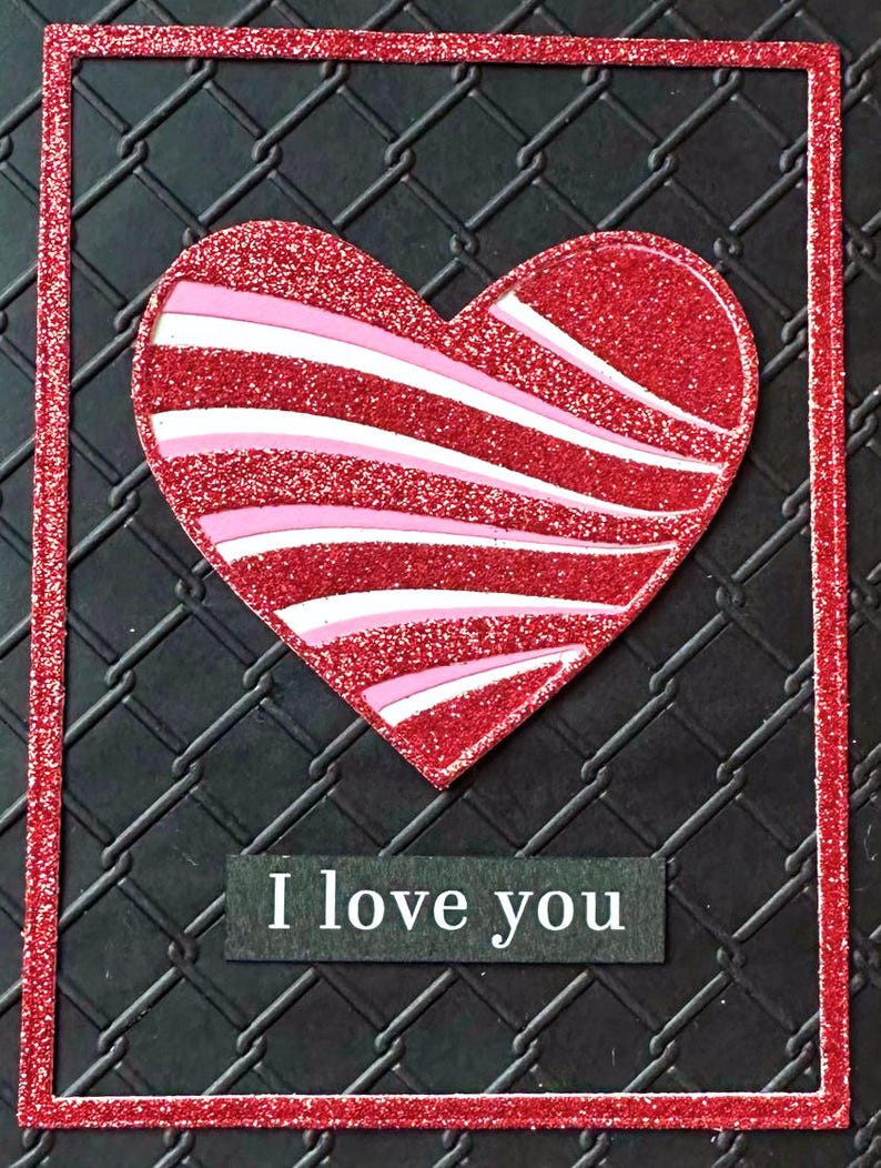 Valentine's Day Heart Card, Handmade Die Cut I Love You Card, Blank ...